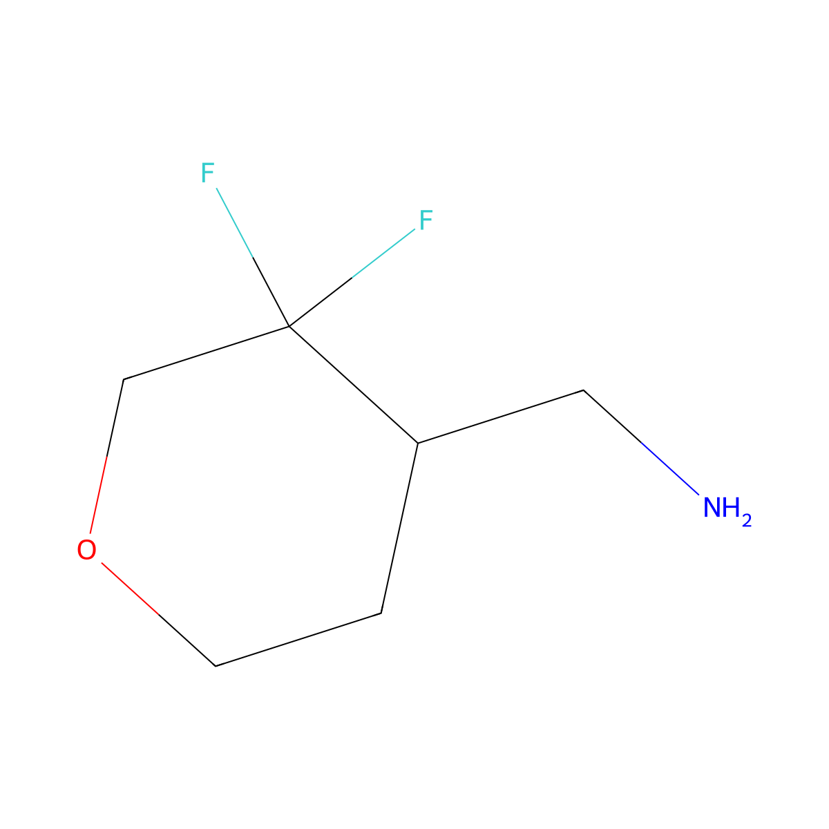 (3,3-Difluorooxan-4-yl)methanamine molecular structure, CAS 1780537-28-1