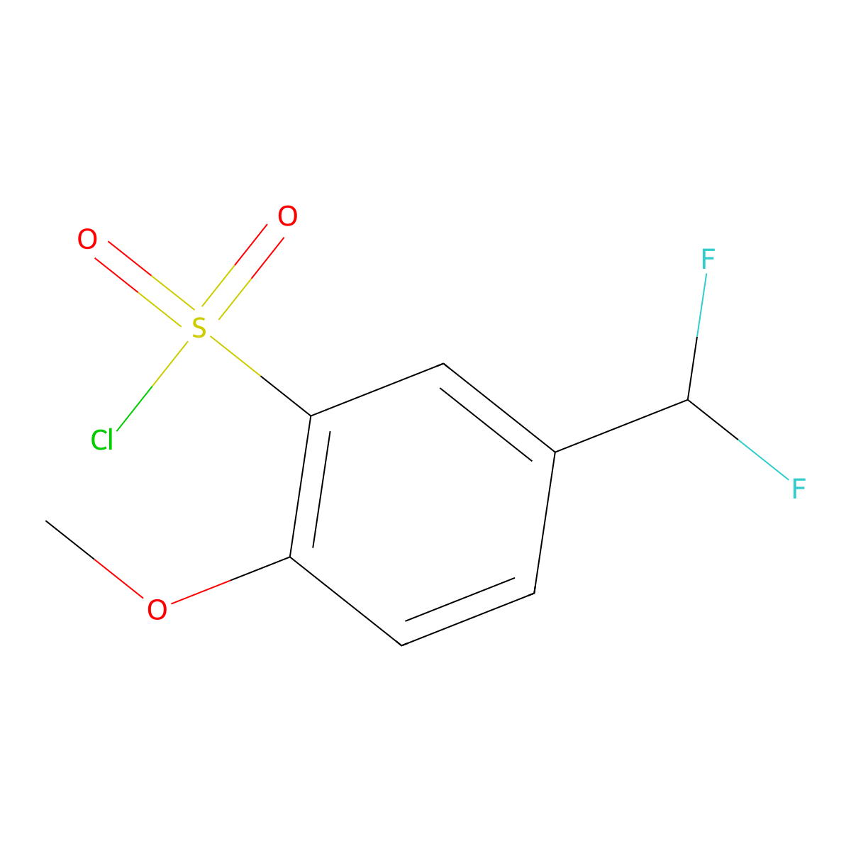 5-(Difluoromethyl)-2-methoxybenzene-1-sulfonyl chloride molecular structure, CAS 1780540-93-3
