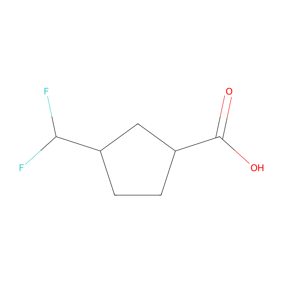 3-(Difluoromethyl)cyclopentane-1-carboxylic acid molecular structure, CAS 1780543-63-6