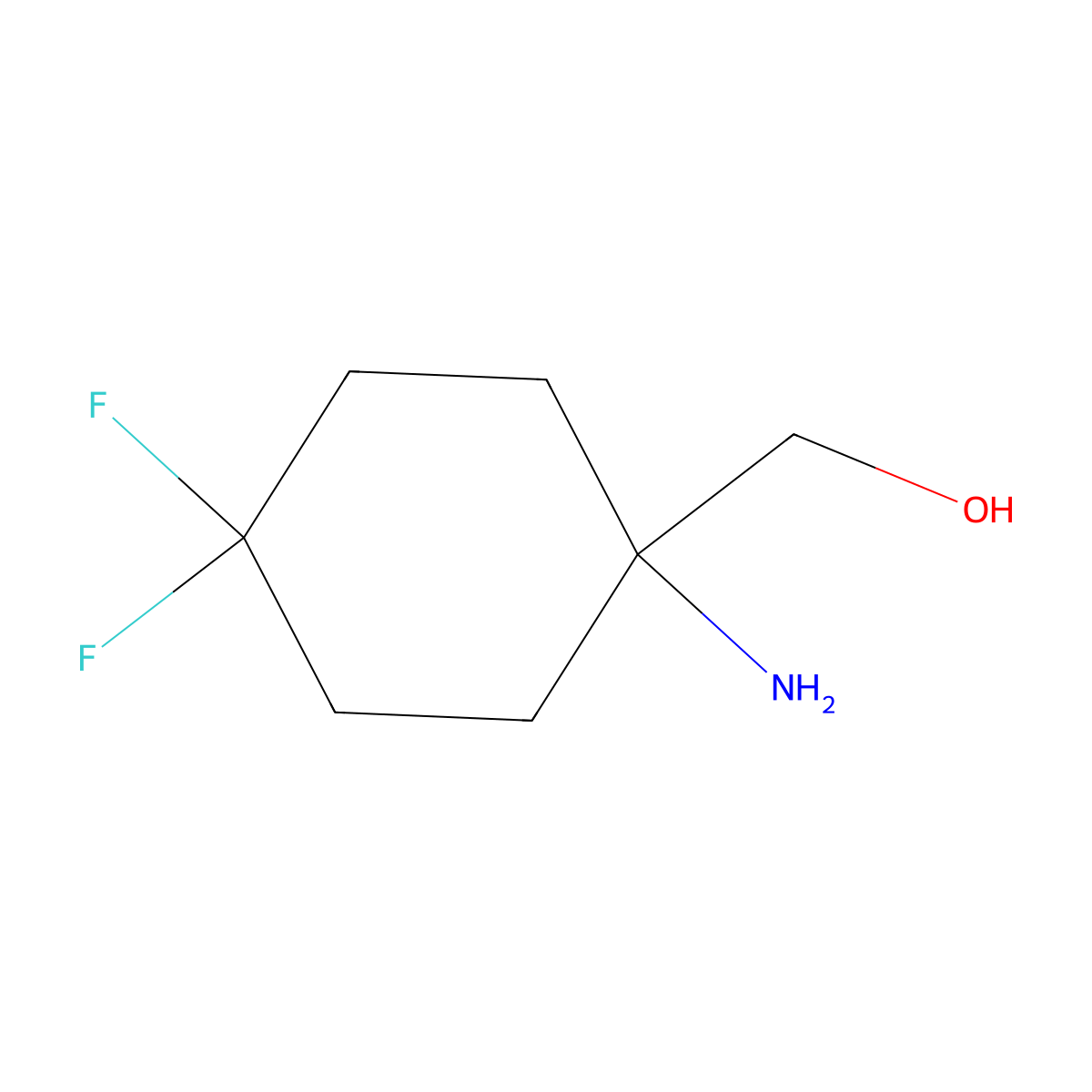(1-Amino-4,4-difluorocyclohexyl)methanol molecular structure, CAS 1780544-13-9