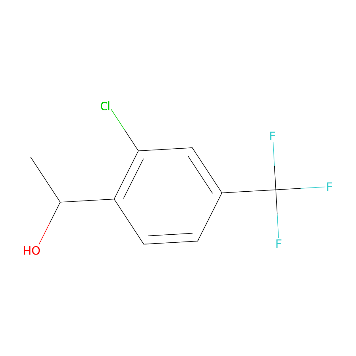 1-[2-Chloro-4-(trifluoromethyl)phenyl]ethan-1-ol molecular structure, CAS 1780551-88-3