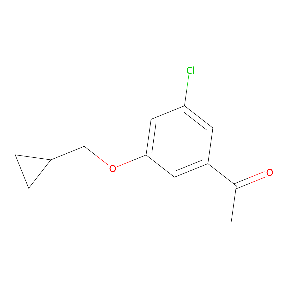 1-[3-Chloro-5-(cyclopropylmethoxy)phenyl]ethanone molecular structure, CAS 1780552-22-8