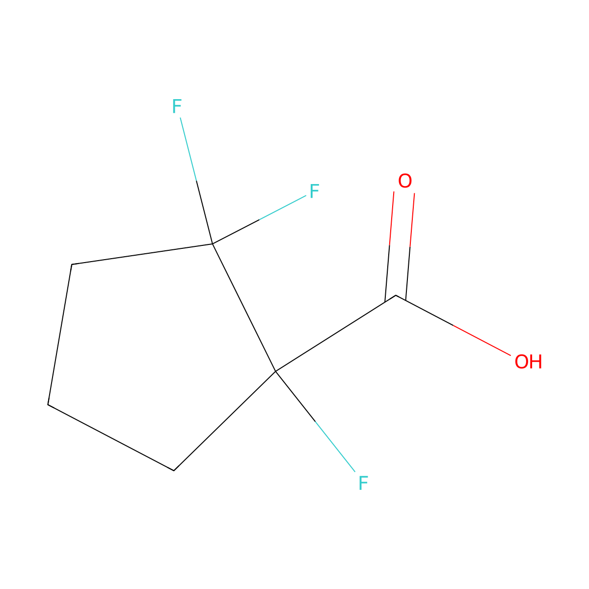 1,2,2-Trifluorocyclopentane-1-carboxylic acid molecular structure, CAS 1780552-45-5