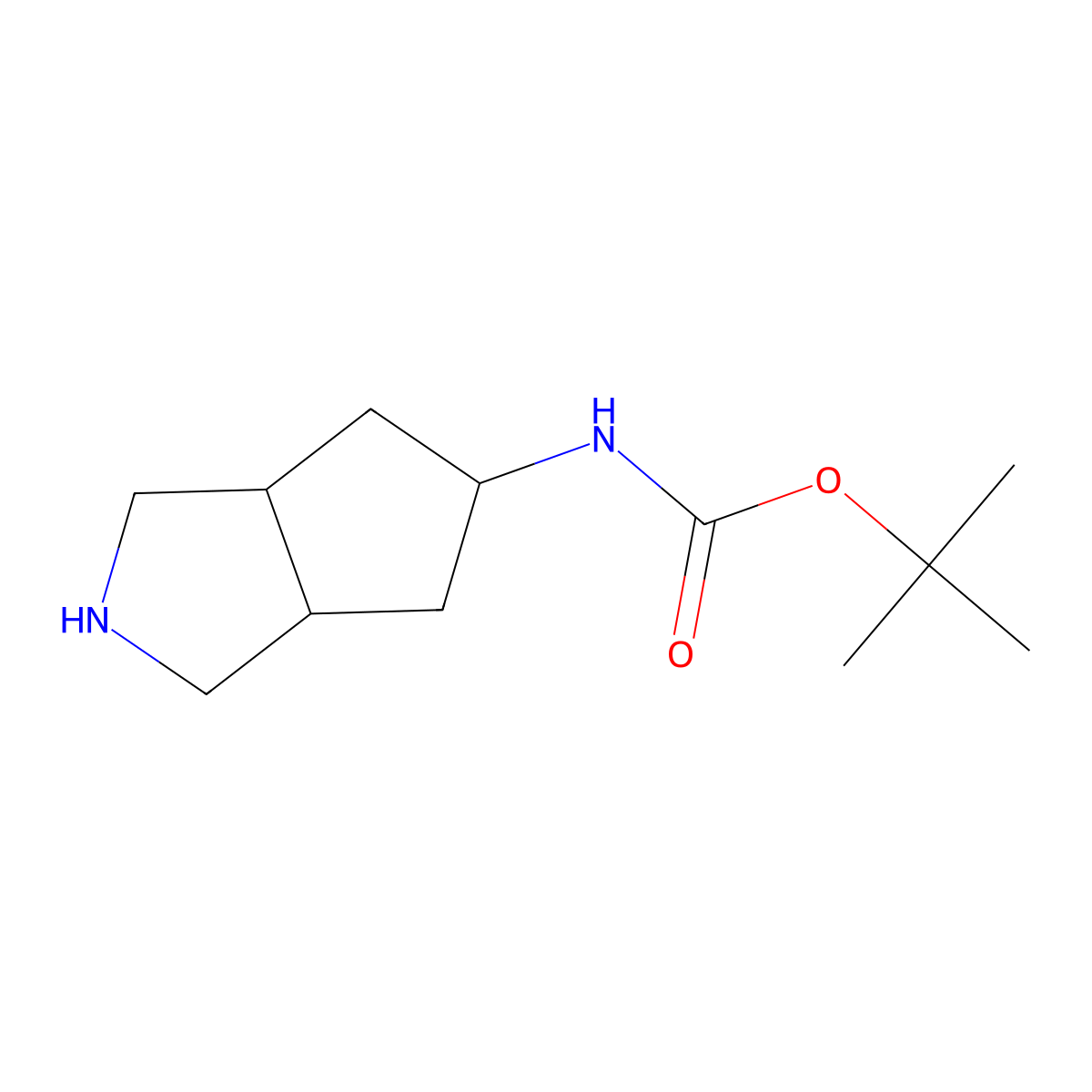 tert-Butyl N-(1,2,3,3a,4,5,6,6a-octahydrocyclopenta[c]pyrrol-5-yl)carbamate molecular structure, CAS 1780552-69-3