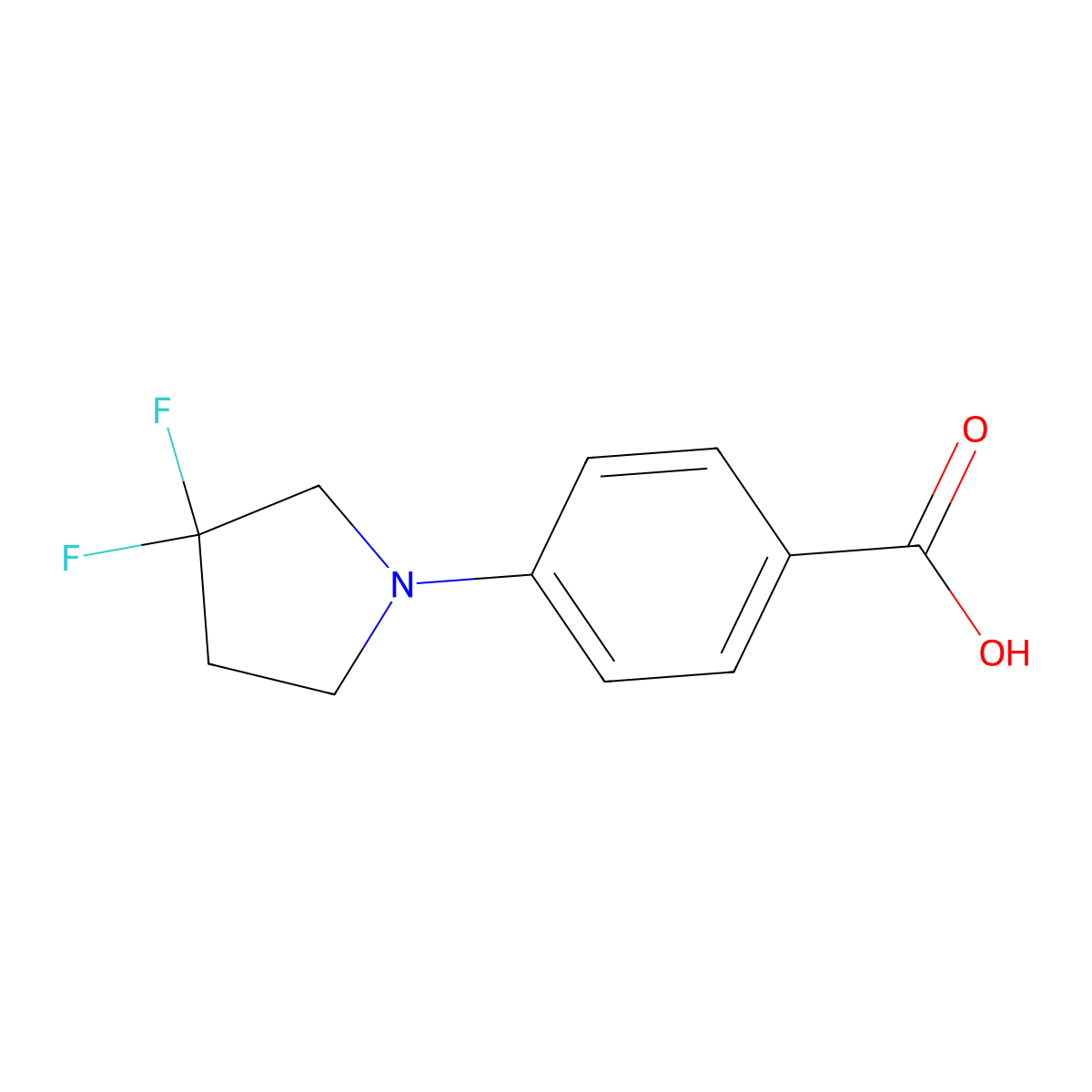 4-(3,3-Difluoropyrrolidin-1-yl)benzoic acid molecular structure, CAS 1780553-20-9