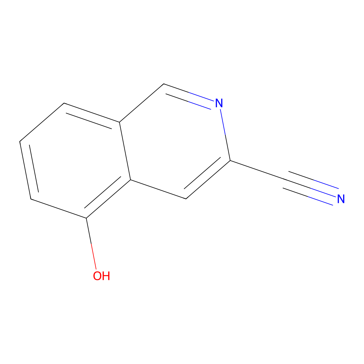 5-Hydroxyisoquinoline-3-carbonitrile molecular structure, CAS 1780560-04-4