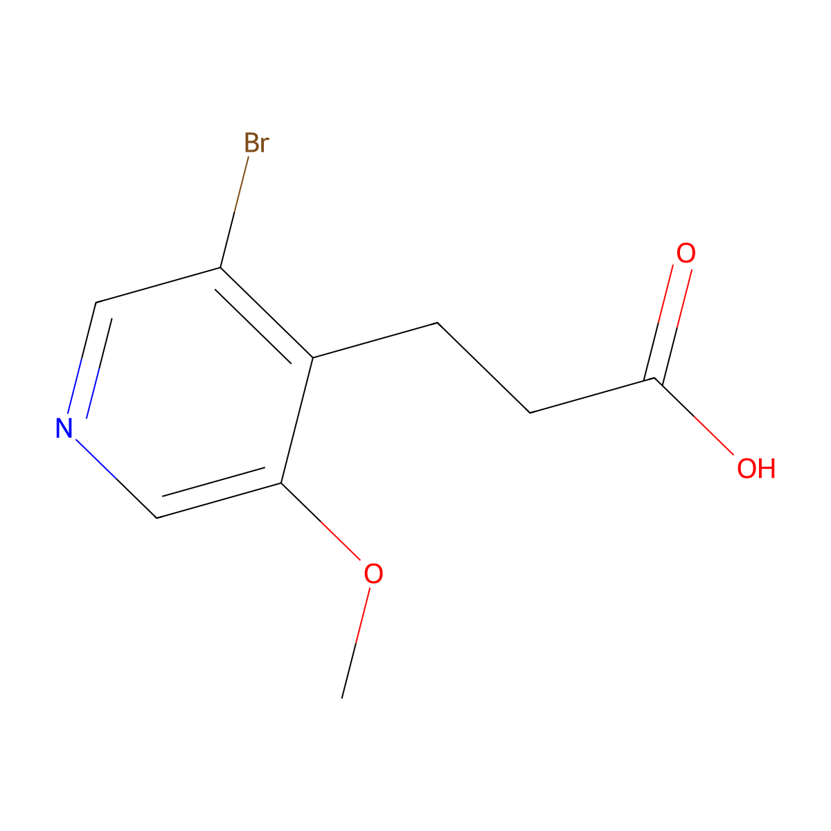 3-(3-Bromo-5-methoxypyridin-4-yl)propanoicacid molecular structure, CAS 1780560-44-2