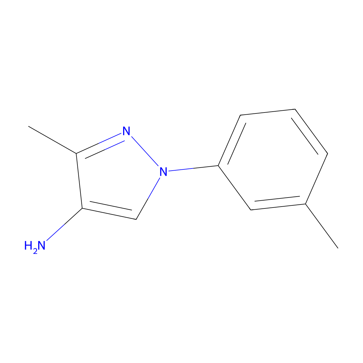 3-Methyl-1-(m-tolyl)-1H-pyrazol-4-amine molecular structure, CAS 1780560-85-1