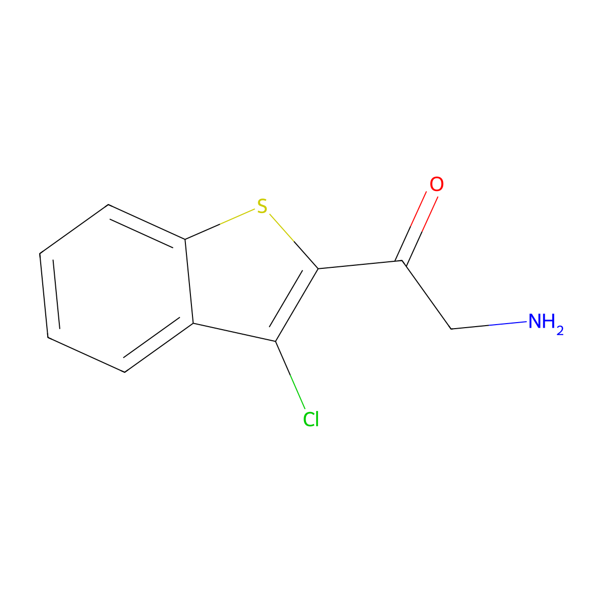 2-Amino-1-(3-chloro-1-benzothiophen-2-yl)ethan-1-one molecular structure, CAS 1780562-09-5