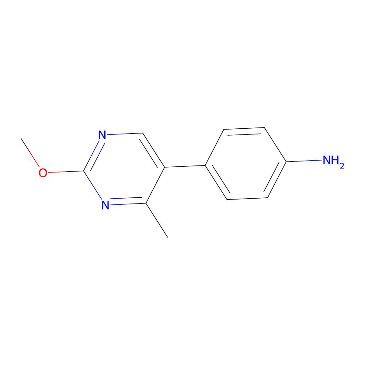 4-(2-Methoxy-4-methyl-5-pyrimidinyl)benzenamine molecular structure, CAS 1780563-79-2