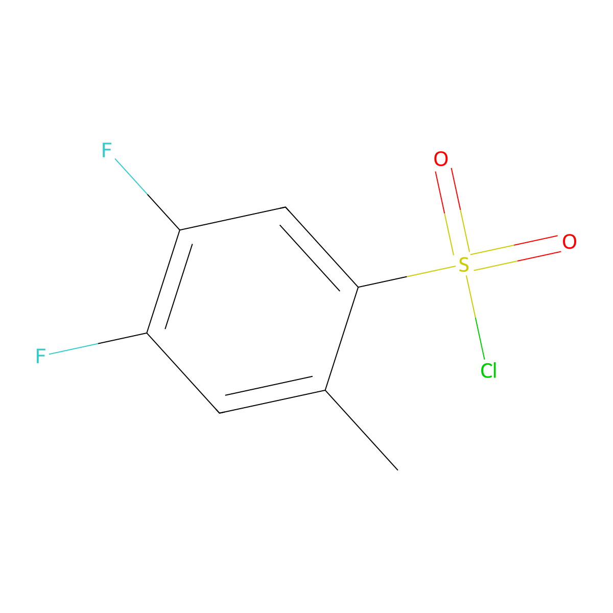 4,5-Difluoro-2-methylbenzenesulfonyl chloride molecular structure, CAS 1780563-96-3