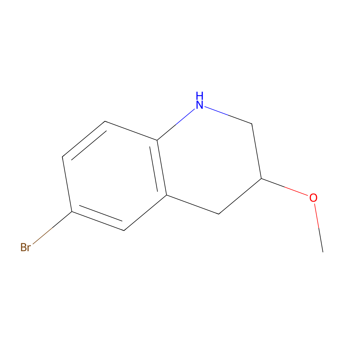 6-Bromo-3-methoxy-1,2,3,4-tetrahydroquinoline molecular structure, CAS 1780566-18-8