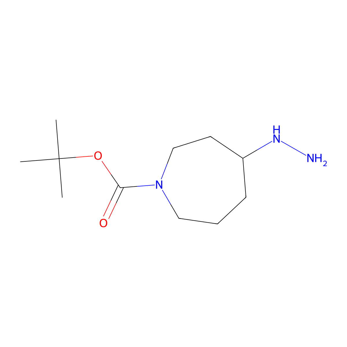 tert-Butyl 4-hydrazinylazepane-1-carboxylate molecular structure, CAS 1780567-08-9