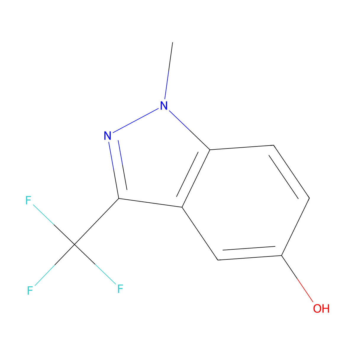 1-methyl-3-(trifluoromethyl)-1H-indazol-5-ol molecular structure, CAS 1780567-92-1