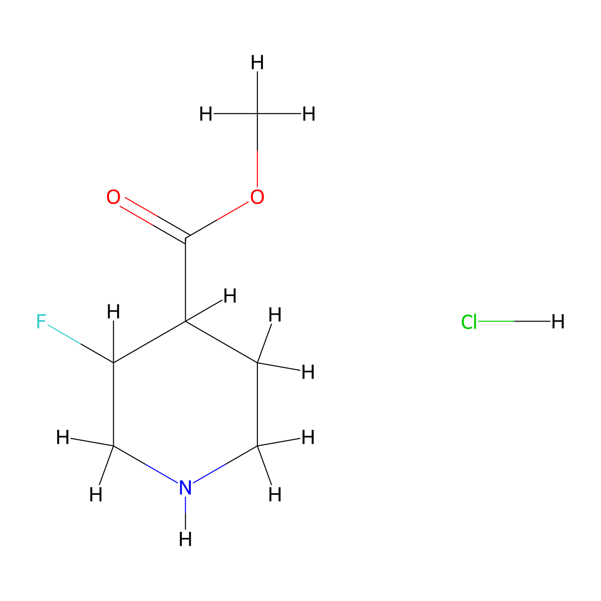 Methyl 3-fluoropiperidine-4-carboxylate hydrochloride molecular structure, CAS 1780567-99-8