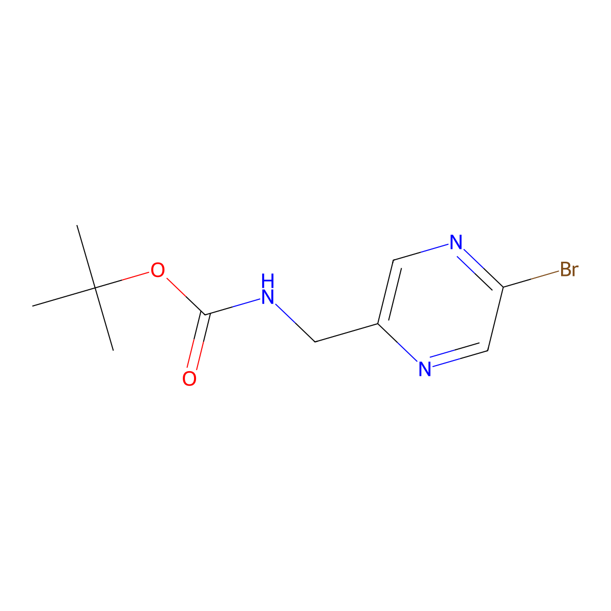 tert-butyl N-[(5-bromopyrazin-2-yl)methyl]carbamate molecular structure, CAS 1780569-30-3