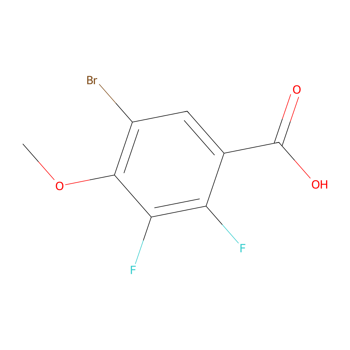 5-Bromo-2,3-difluoro-4-methoxybenzoic acid molecular structure, CAS 1780570-14-0
