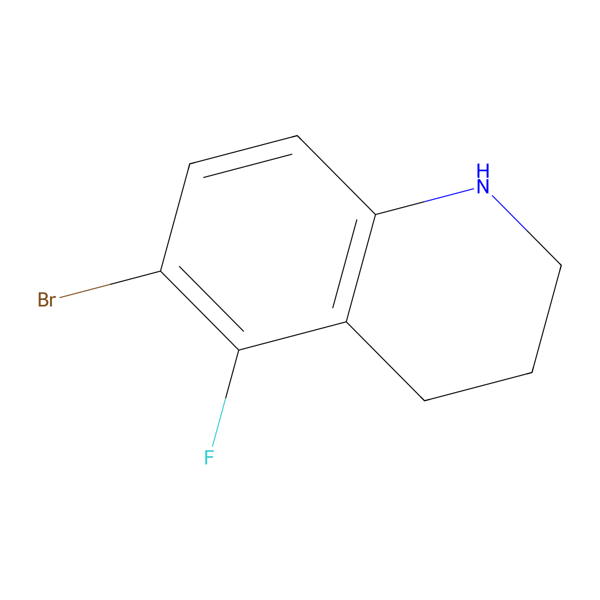 6-Bromo-5-fluoro-1,2,3,4-tetrahydroquinoline molecular structure, CAS 1780581-30-7
