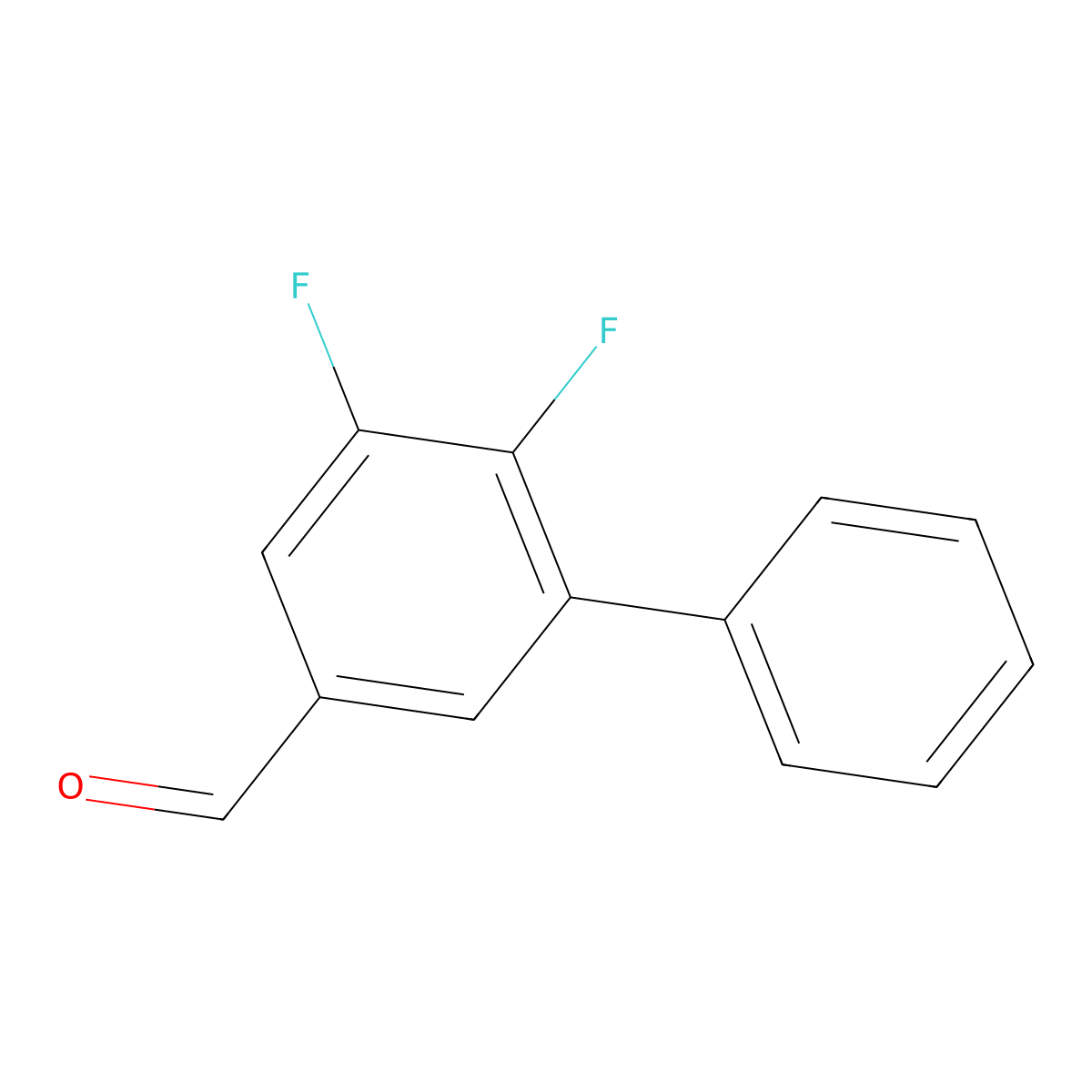 5,6-Difluoro[1,1'-biphenyl]-3-carboxaldehyde molecular structure, CAS 1780584-95-3