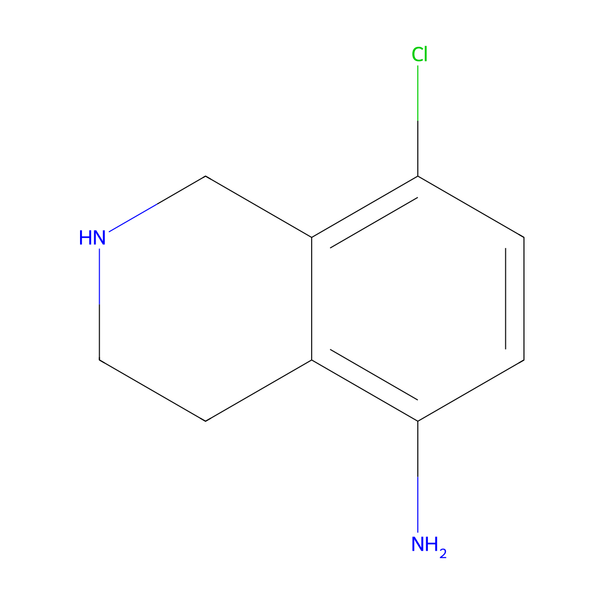 8-Chloro-1,2,3,4-tetrahydroisoquinolin-5-amine molecular structure, CAS 1780586-35-7