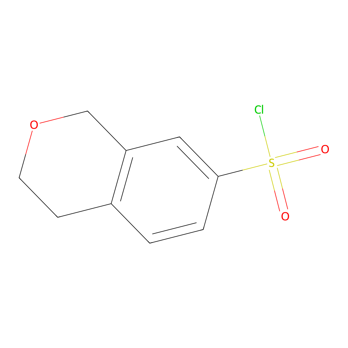 3,4-dihydro-1H-2-benzopyran-7-sulfonylchloride molecular structure, CAS 1780592-30-4