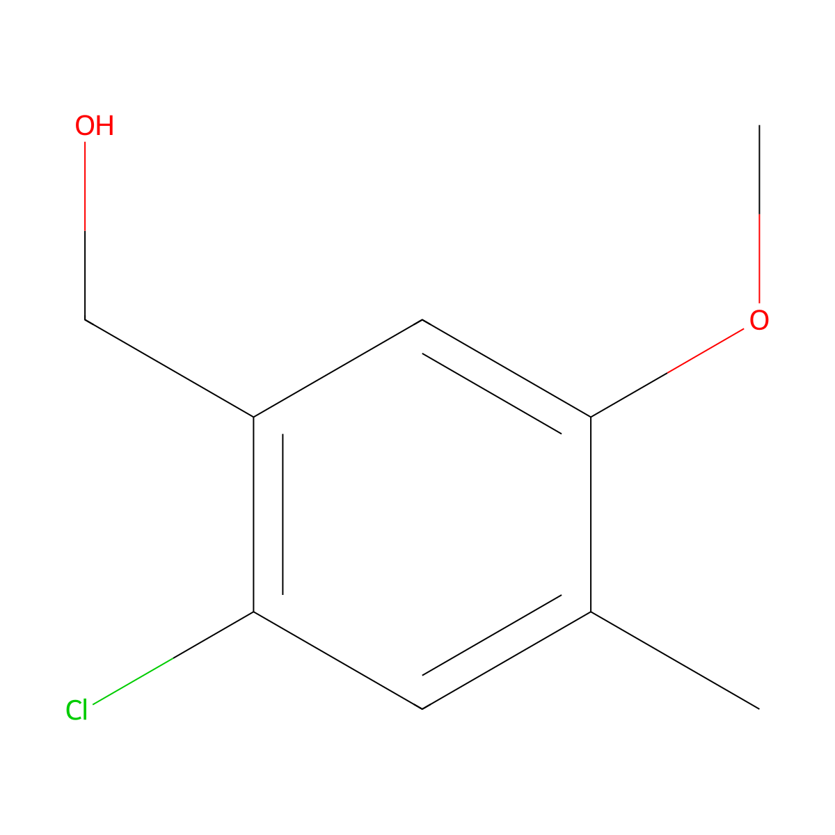 (2-Chloro-5-methoxy-4-methylphenyl)methanol molecular structure, CAS 1780604-93-4