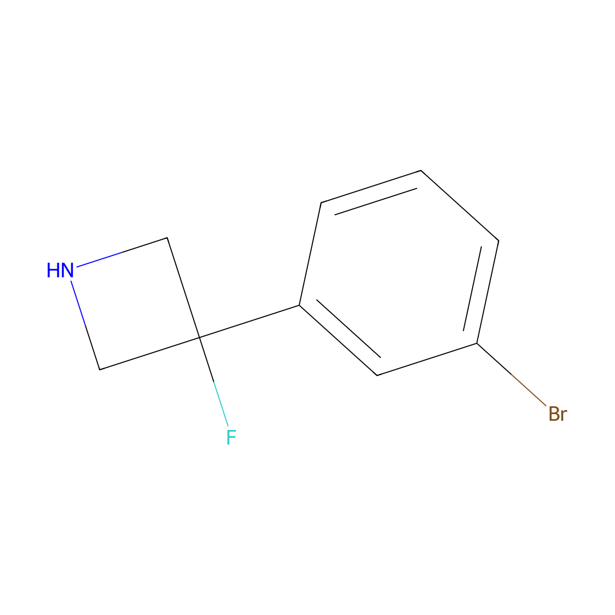 3-(3-Bromophenyl)-3-fluoroazetidine molecular structure, CAS 1780608-44-7