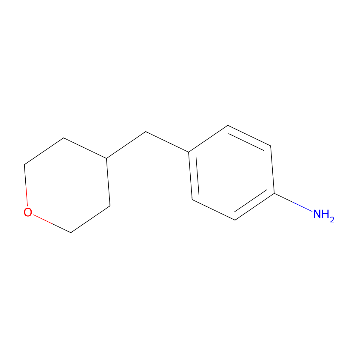 4-(Tetrahydro-pyran-4-ylmethyl)-phenylamine molecular structure, CAS 1780609-31-5