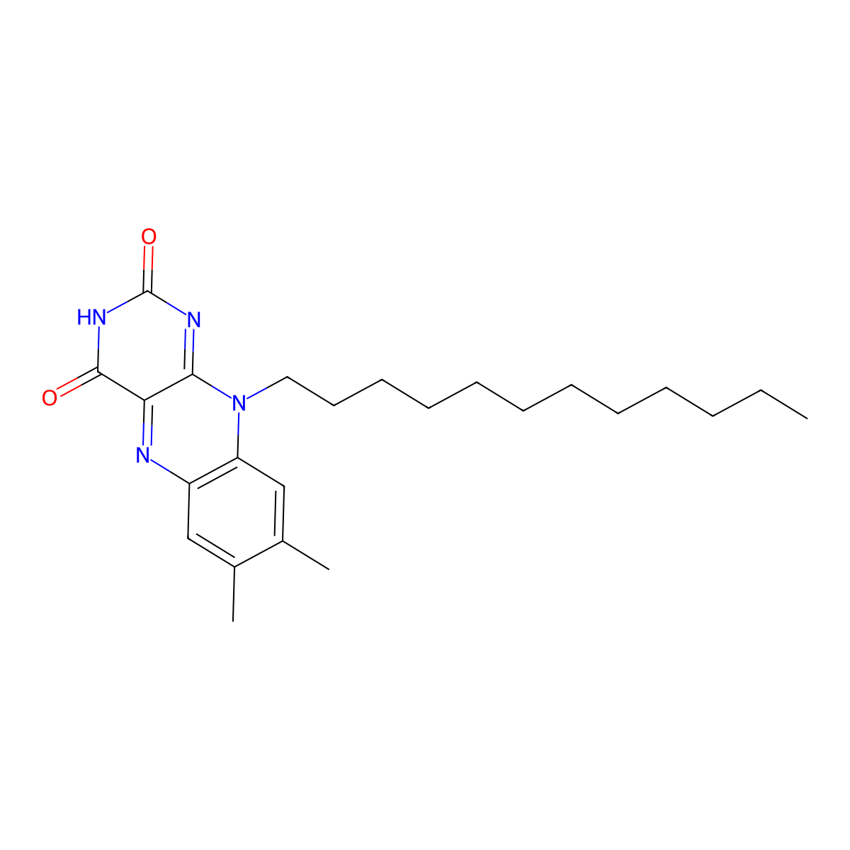 10-Dodecyl-7,8-dimethylbenzo[g]pteridine-2,4(3H,10H)-dione molecular structure, CAS 178061-59-1