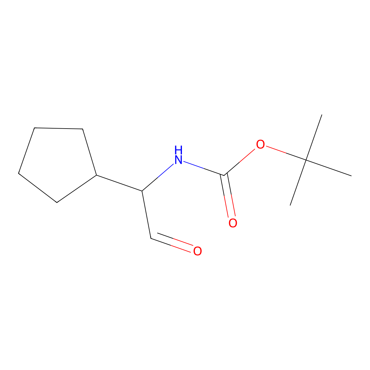 tert-butyl N-(1-cyclopentyl-2-oxoethyl)carbamate molecular structure, CAS 1780613-31-1