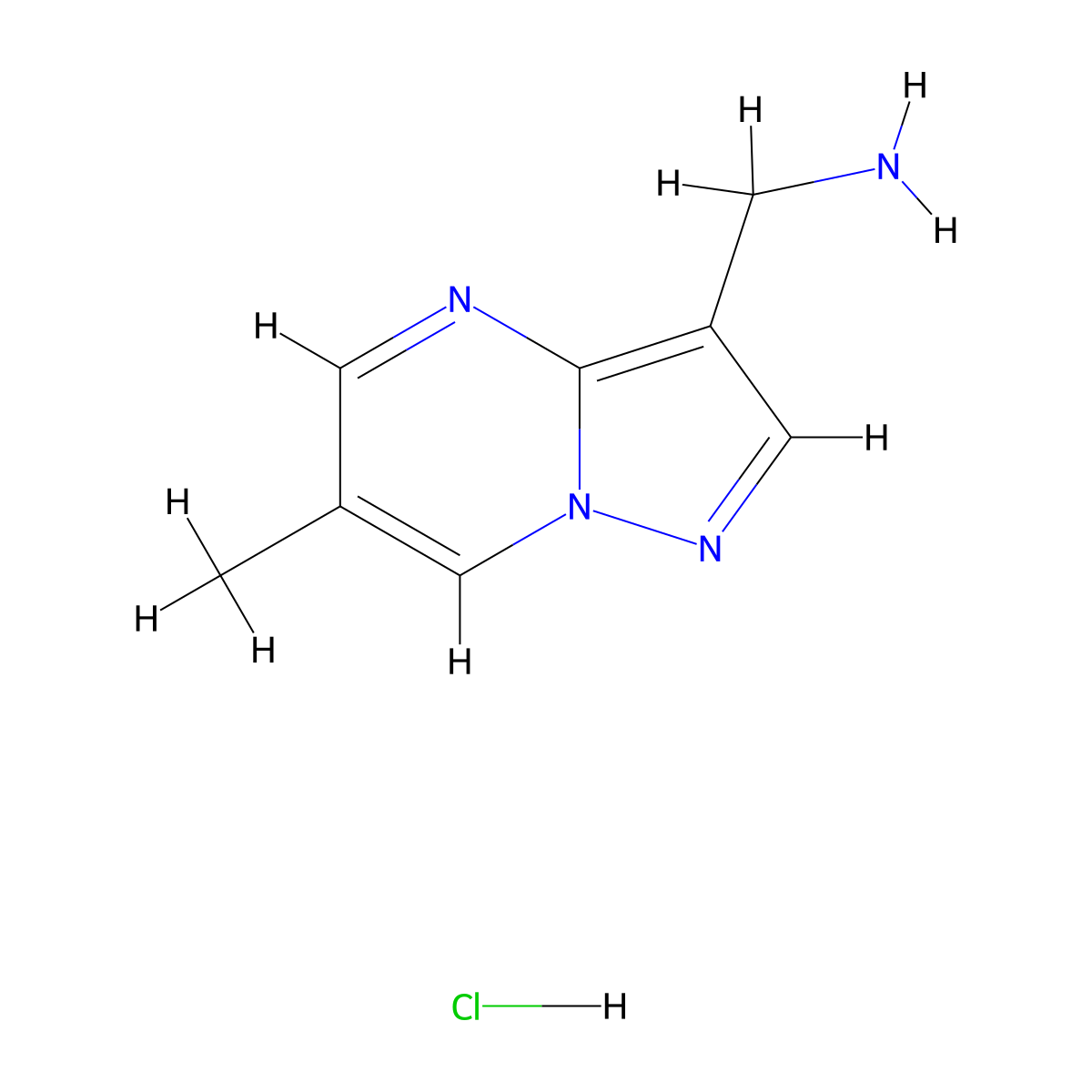 1-{6-Methylpyrazolo[1,5-a]pyrimidin-3-yl}methanamine hydrochloride molecular structure, CAS 1780617-71-1