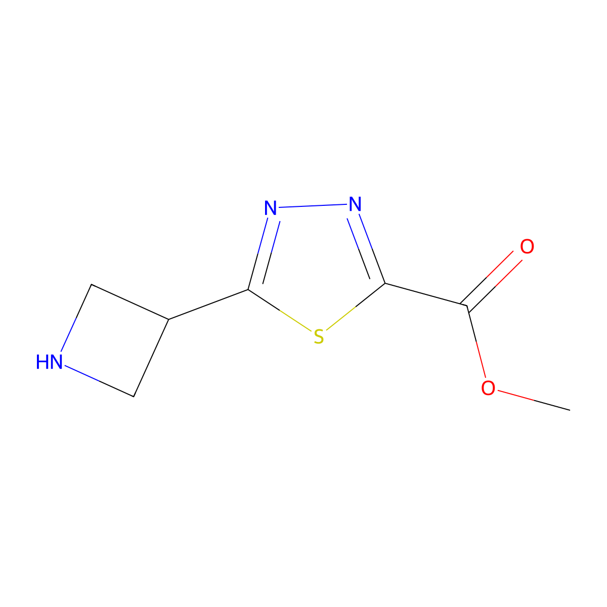 Methyl 5-(azetidin-3-yl)-1,3,4-thiadiazole-2-carboxylate molecular structure, CAS 1780618-76-9