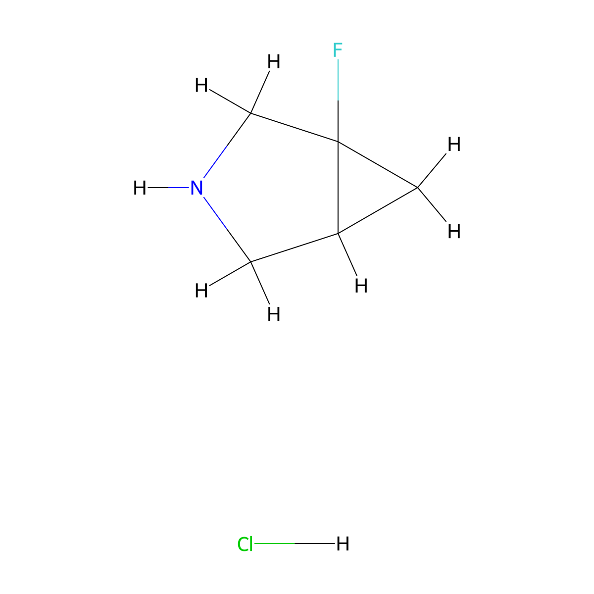 1-Fluoro-3-azabicyclo(3.1.0)hexane hydrochloride molecular structure, CAS 1780621-17-1