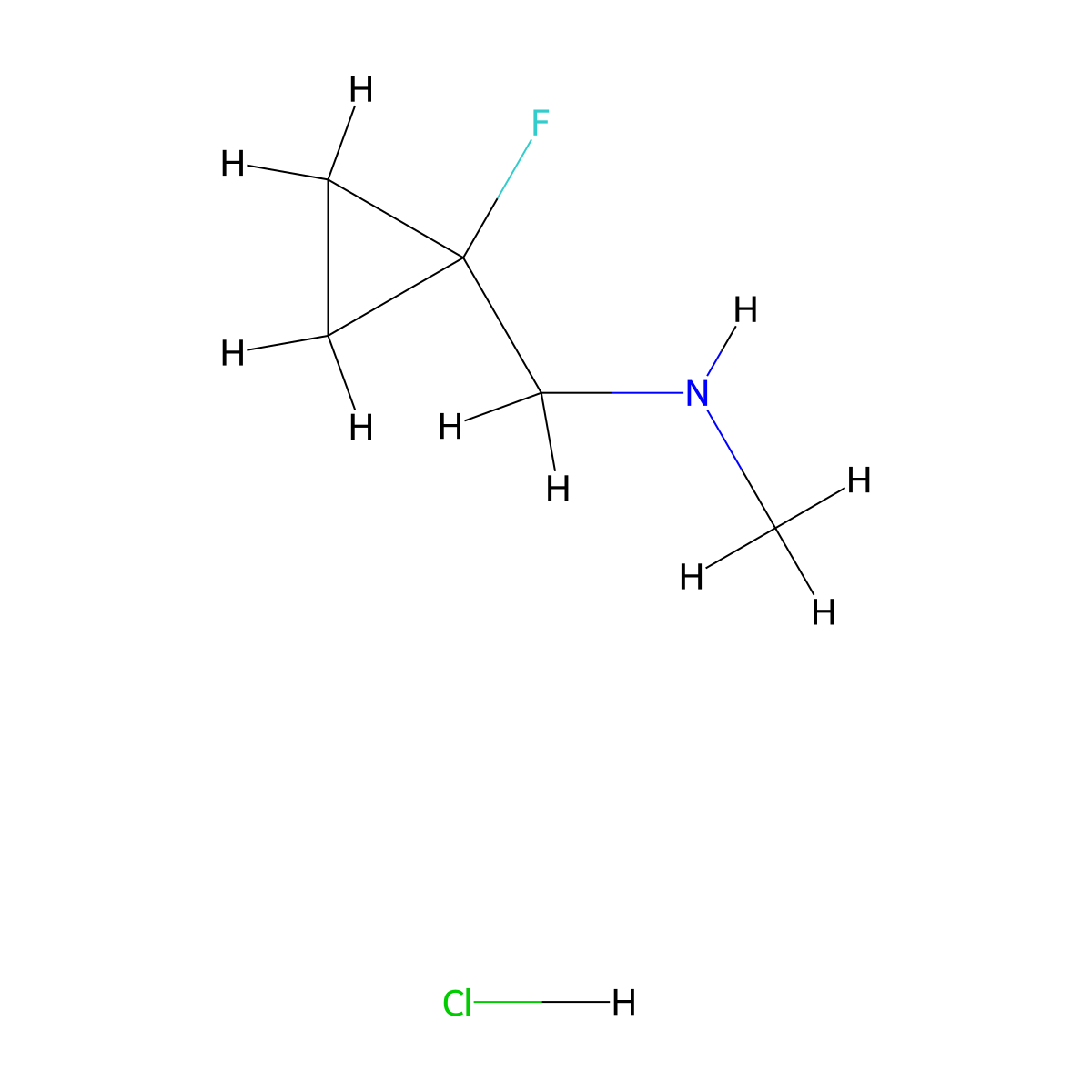 ((1-Fluorocyclopropyl)methyl)(methyl)amine hydrochloride molecular structure, CAS 1780622-03-8