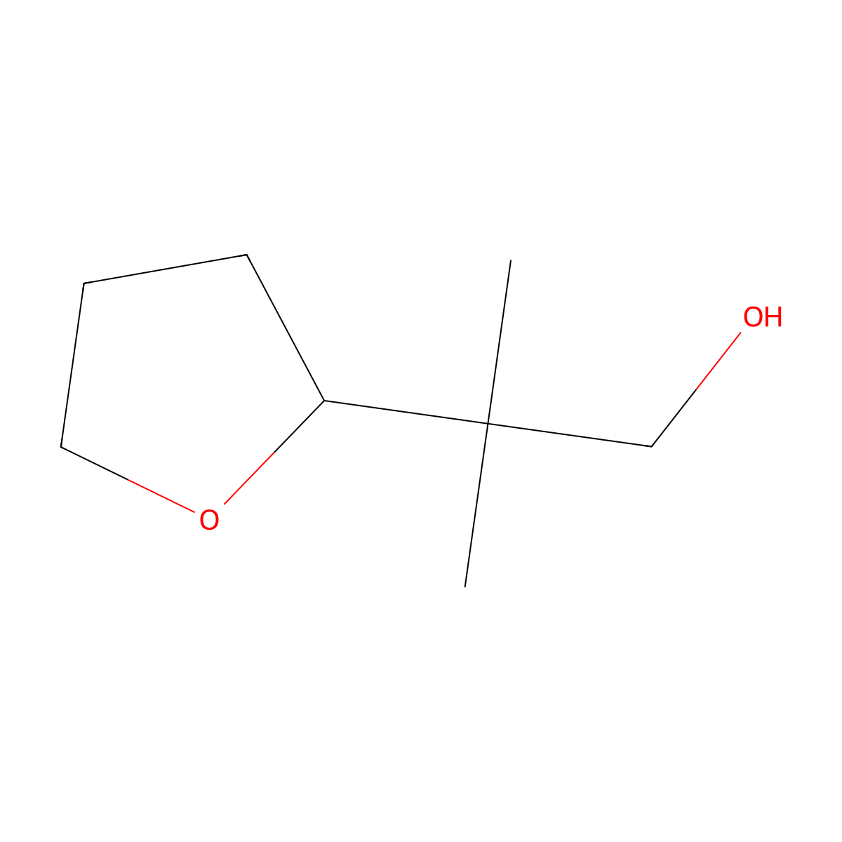 2-Methyl-2-(oxolan-2-yl)propan-1-ol molecular structure, CAS 1780622-89-0