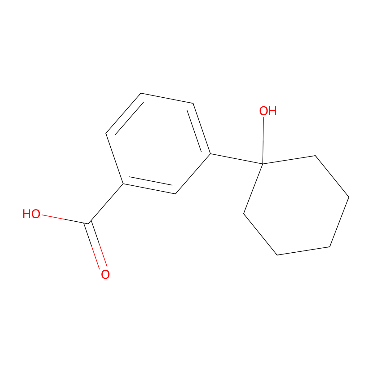 3-(1-Hydroxycyclohexyl)benzoic acid molecular structure, CAS 1780622-95-8