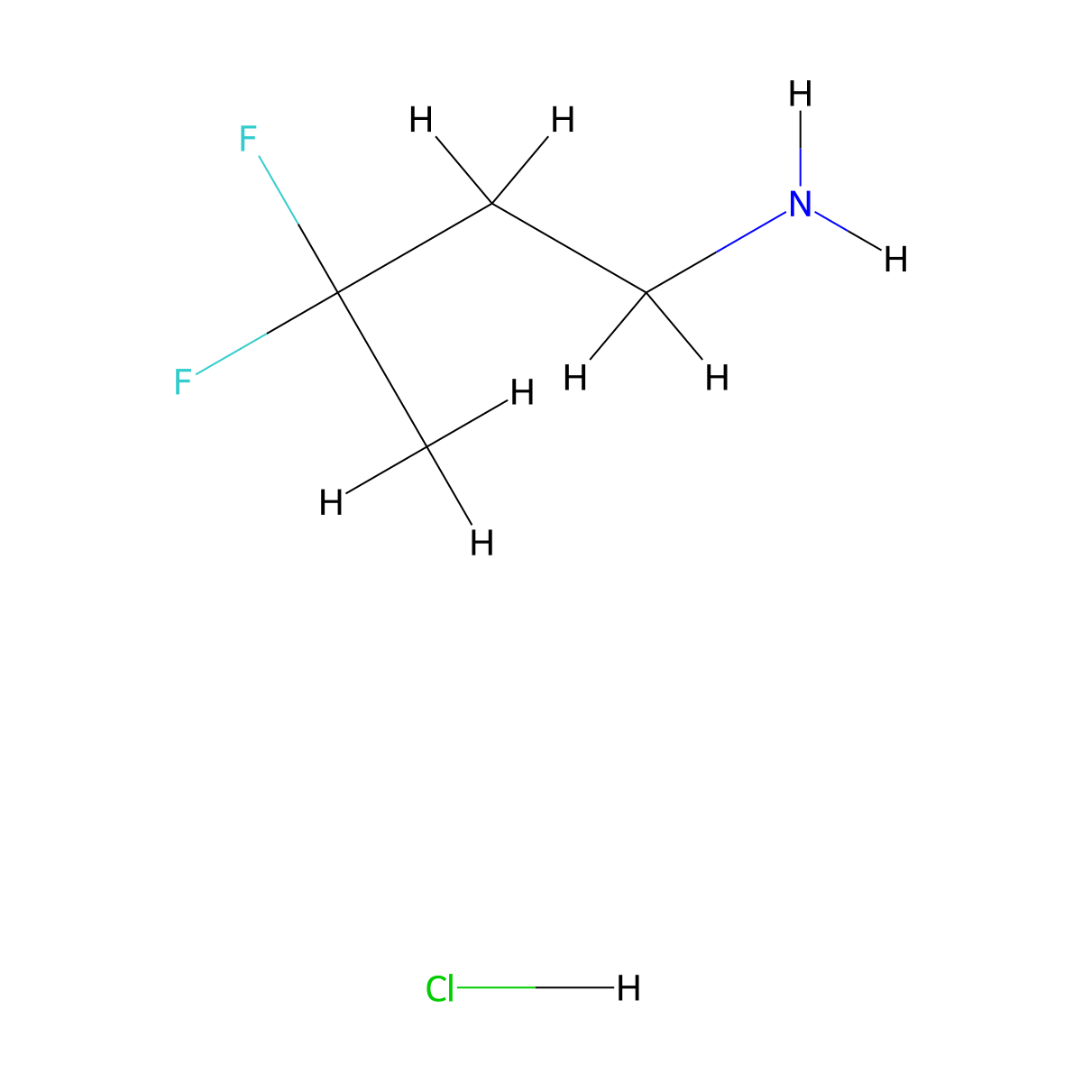 3,3-Difluorobutan-1-amine hydrochloride molecular structure, CAS 1780623-33-7