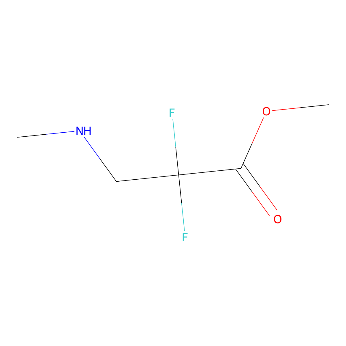 Methyl 2,2-difluoro-3-(methylamino)propanoate molecular structure, CAS 1780623-87-1