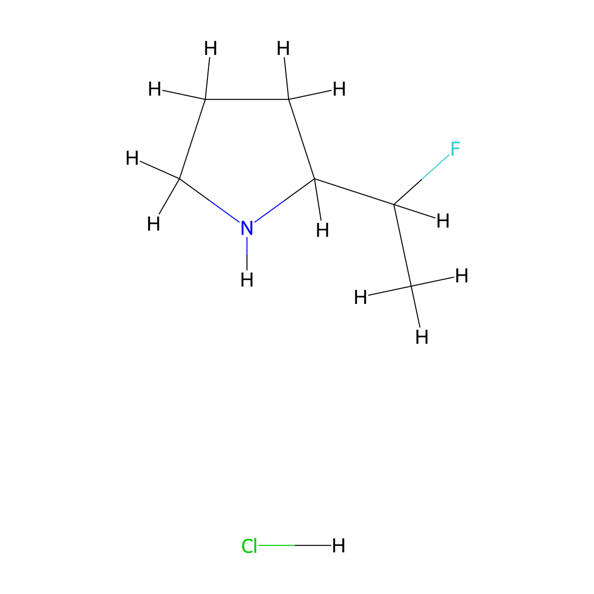 2-(1-Fluoroethyl)pyrrolidine hydrochloride molecular structure, CAS 1780624-32-9