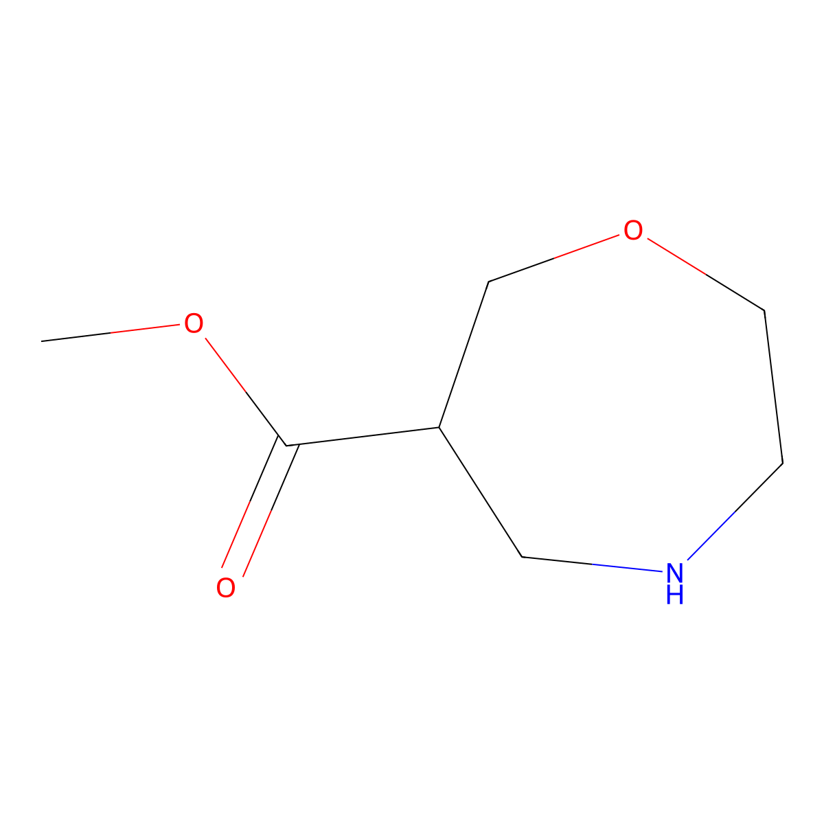 Methyl 1,4-oxazepane-6-carboxylate molecular structure, CAS 1780624-34-1