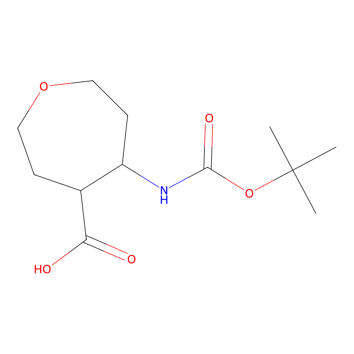 5-{[(Tert-butoxy)carbonyl]amino}oxepane-4-carboxylic acid molecular structure, CAS 1780624-49-8