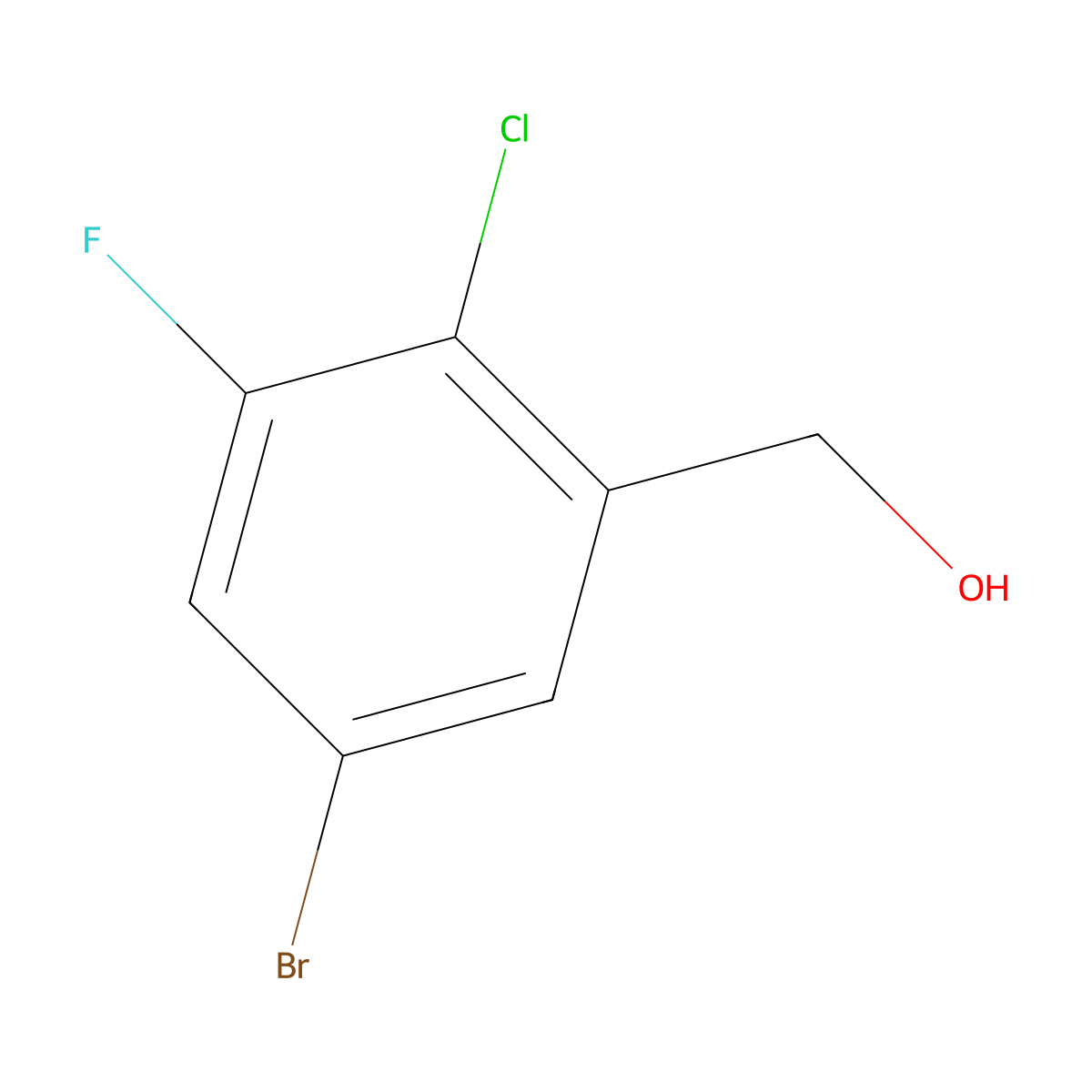 (5-Bromo-2-chloro-3-fluorophenyl)methanol molecular structure, CAS 1780627-71-5