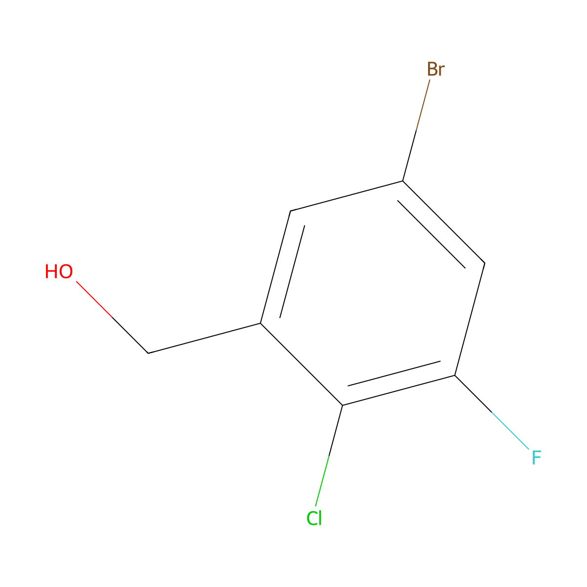 (5-Bromo-2-chloro-3-fluorophenyl)methanol molecular structure, CAS 1780627-71-5