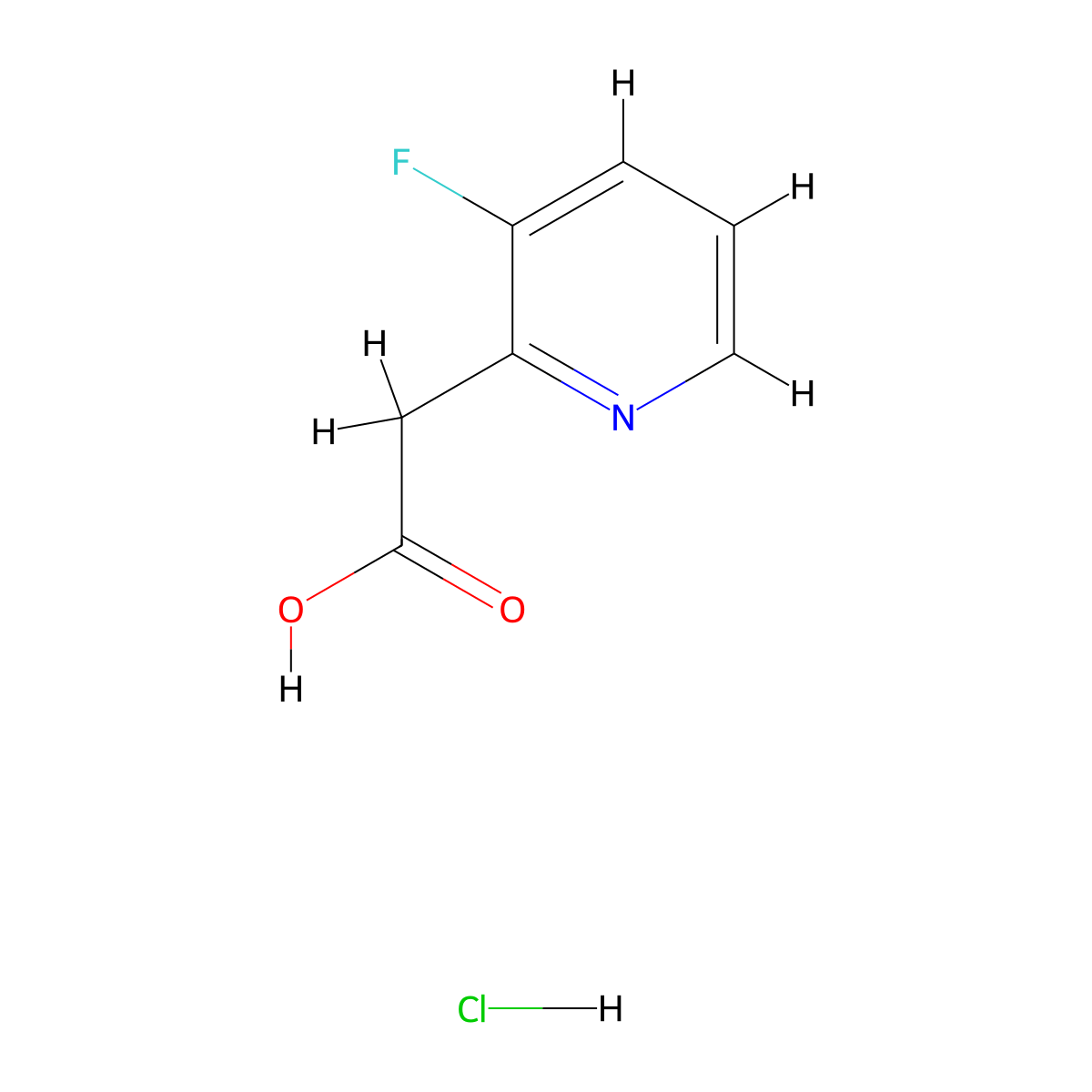 2-(3-Fluoropyridin-2-yl)acetic acid hydrochloride molecular structure, CAS 1780629-78-8