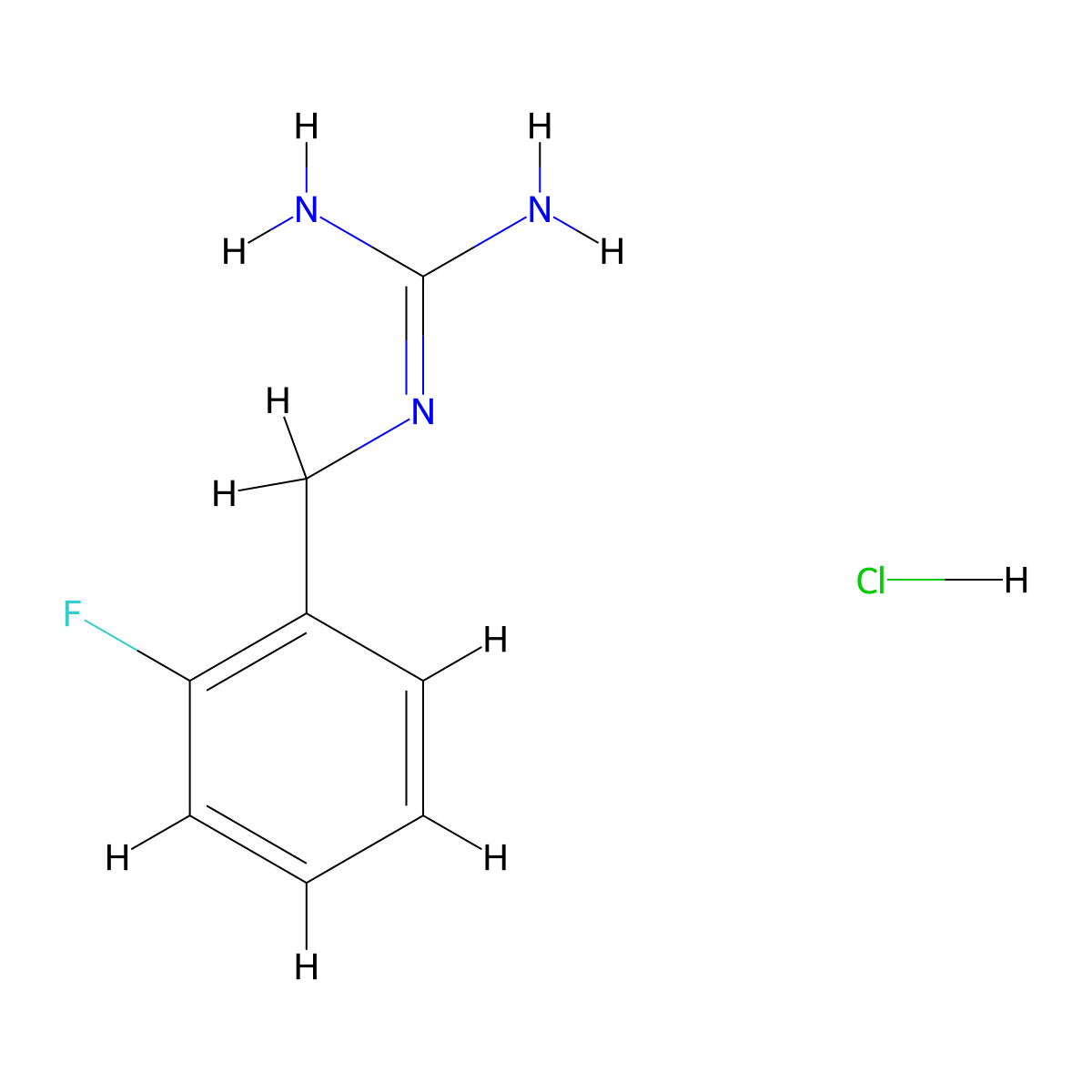 1-[(2-Fluorophenyl)methyl]guanidine hydrochloride molecular structure, CAS 178063-34-8
