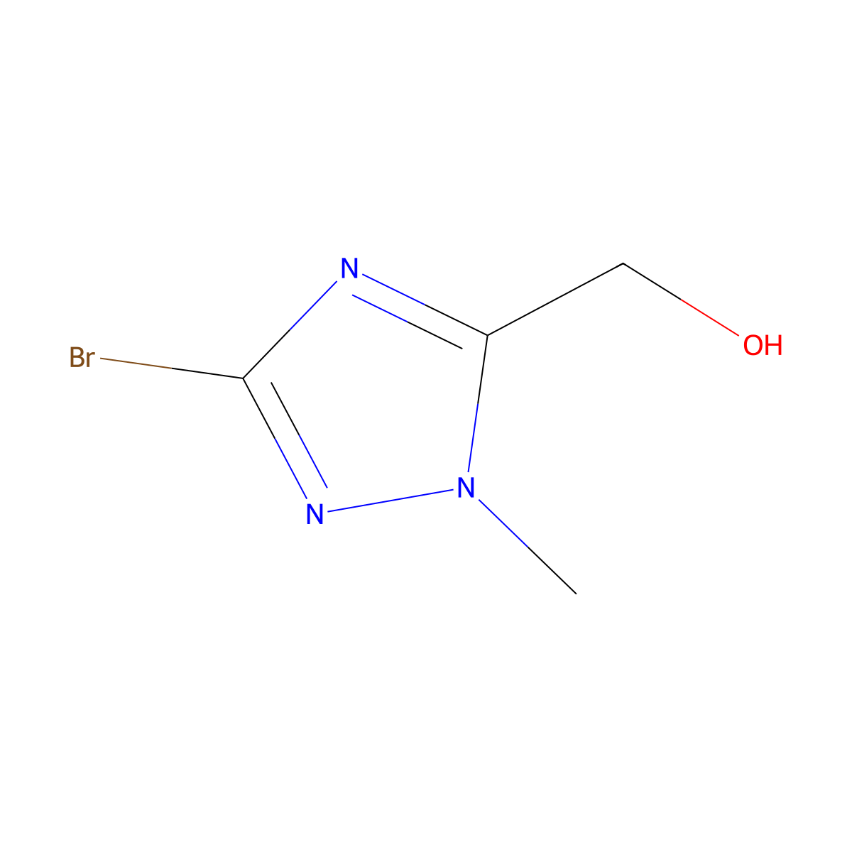 (3-Bromo-1-methyl-1H-1,2,4-triazol-5-YL)methanol molecular structure, CAS 1780630-08-1