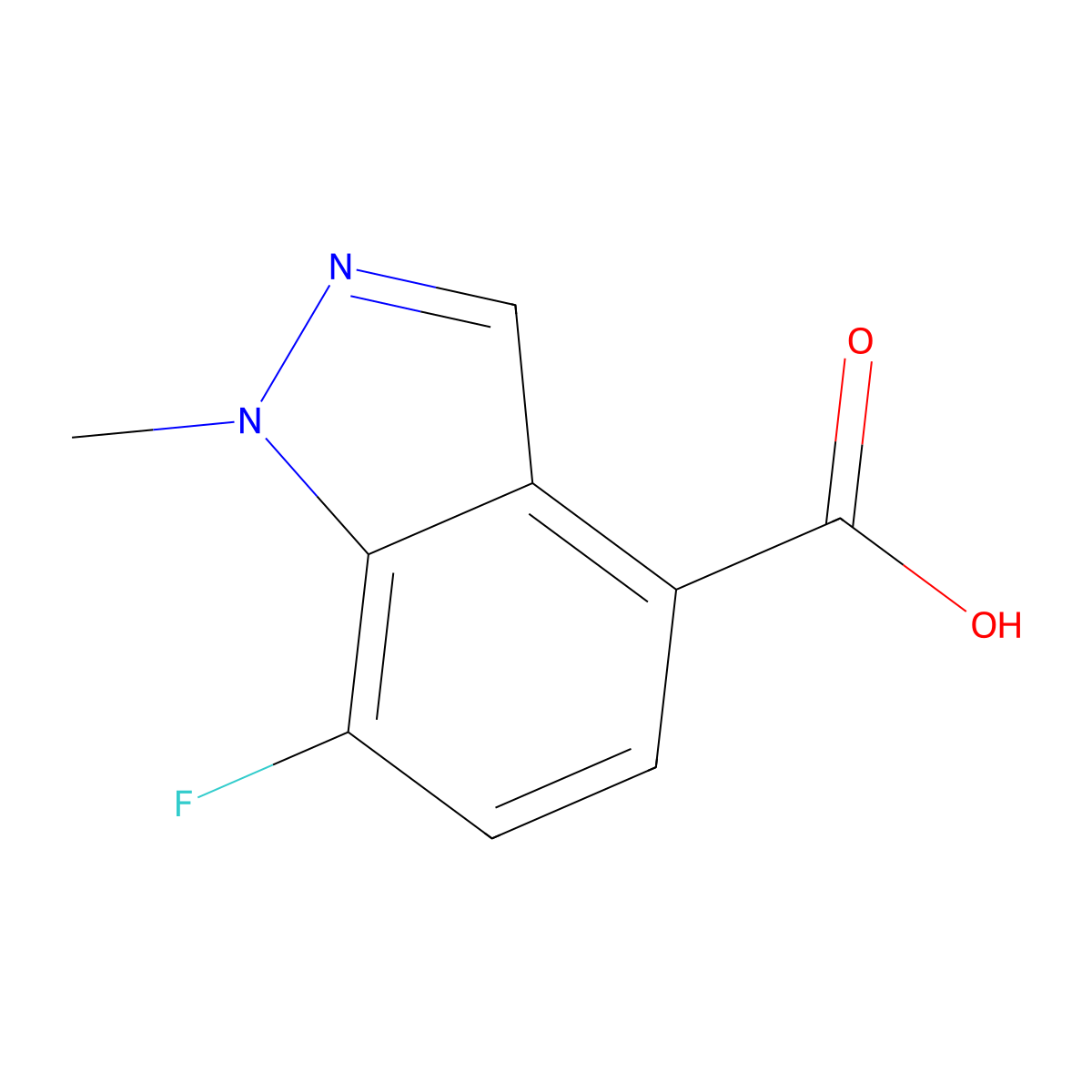 7-fluoro-1-methyl-1H-indazole-4-carboxylic acid molecular structure, CAS 1780632-73-6
