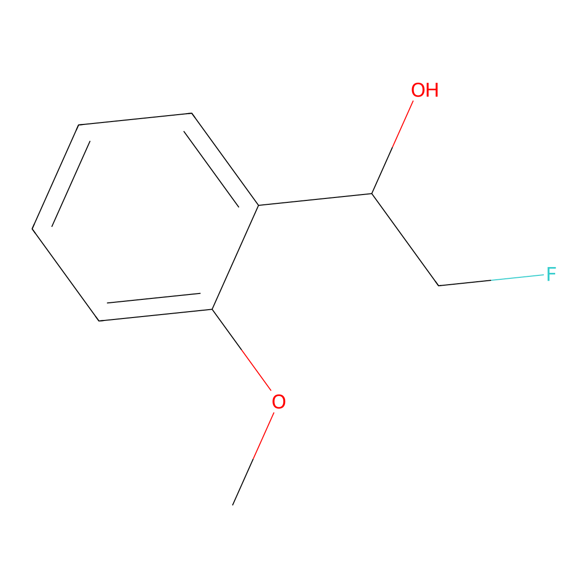 2-Fluoro-1-(2-methoxyphenyl)ethan-1-ol molecular structure, CAS 1780633-28-4