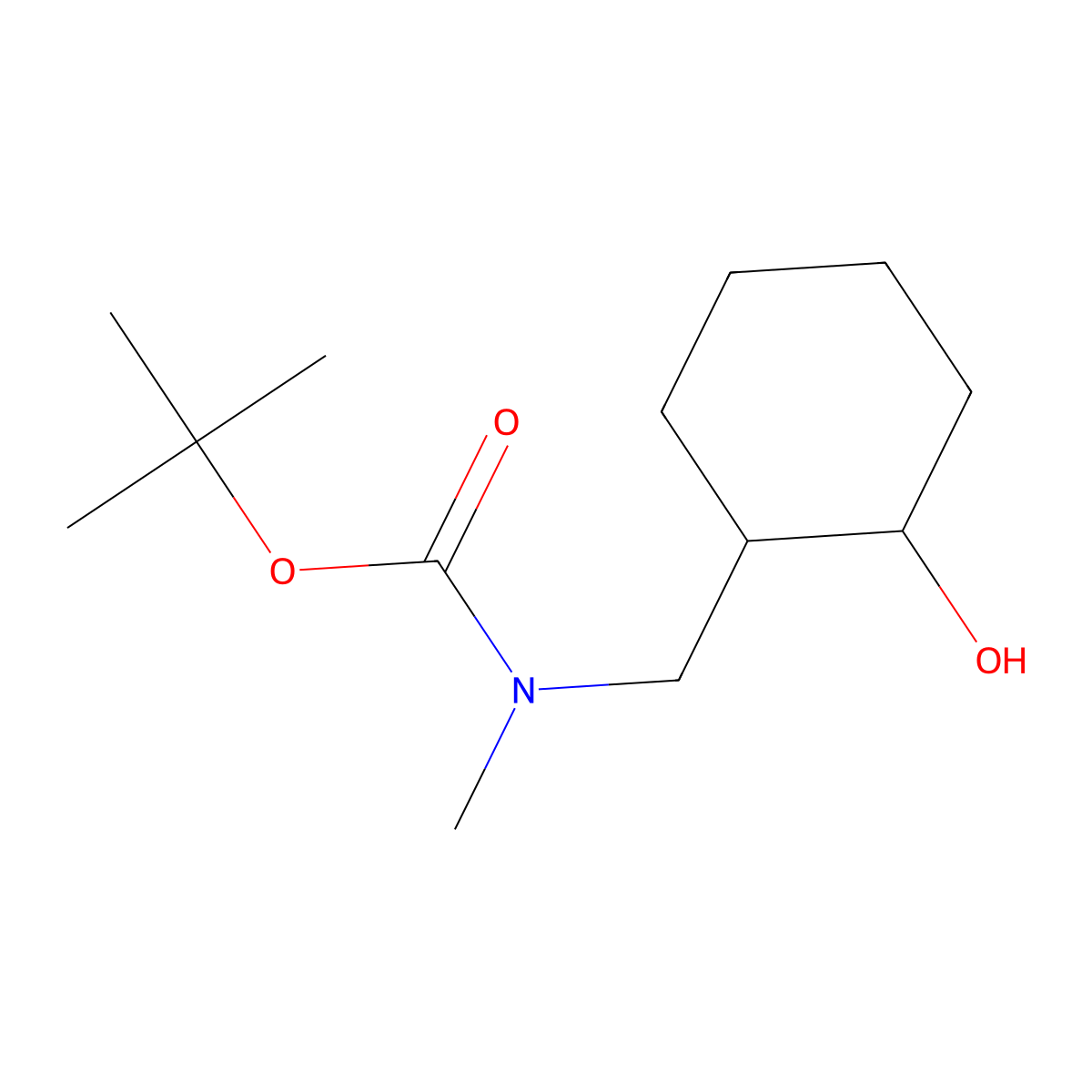 tert-butyl N-[(2-hydroxycyclohexyl)methyl]-N-methylcarbamate molecular structure, CAS 1780637-74-2