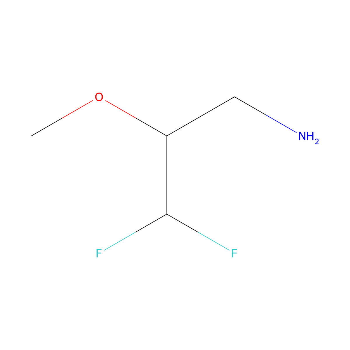 3,3-Difluoro-2-methoxypropan-1-amine molecular structure, CAS 1780640-53-0